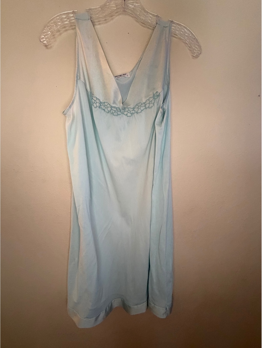Vintage Vanity Fair Light Blue Nightgown Made in USA Size Large / Vintage